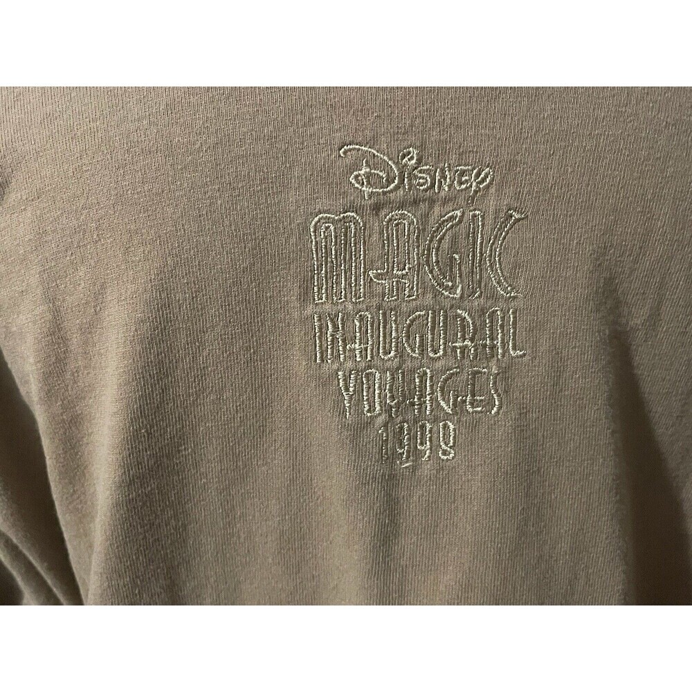 Vintage Disney 1998 Cruise Line Voyages Mickey T Shirt Men's Tan Size Large - Picture 3 of 16
